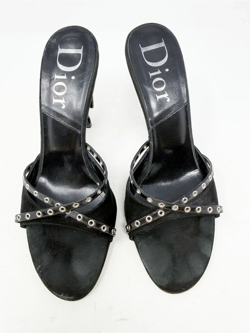 Vintage Christian Dior John Galliano Bondage Black Sandal Mules Size EU 38.5